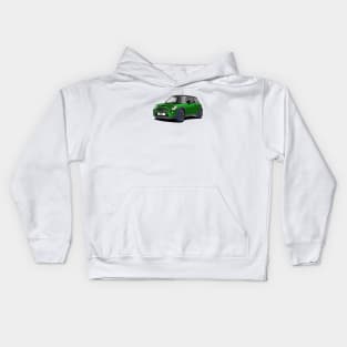 Mini Cooper in Green Kids Hoodie